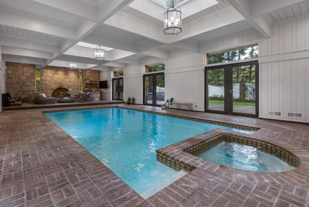 Indoor Swimming Pool With Fireplace | HGTV