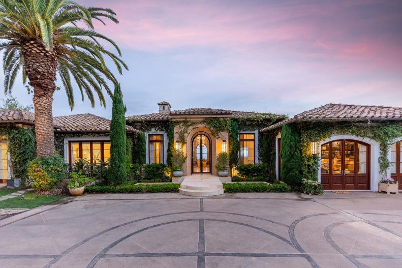Mediterranean Home and Inlay Driveway