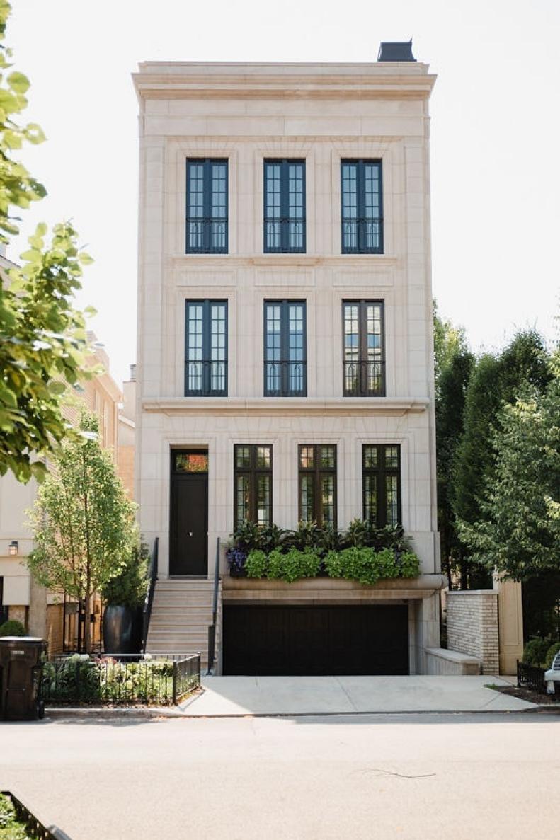 Brick and Limestone Exterior on New Build Chicago Estate
