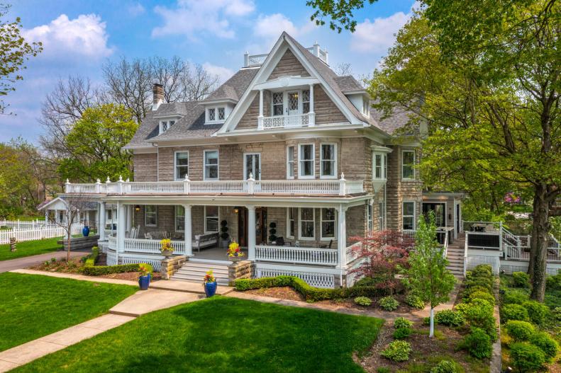 Historic Home Exterior Blooming in the Spring