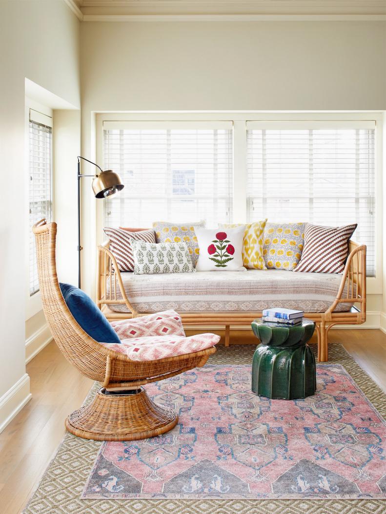 Bohemian Sitting Area in a Transitional Bedroom