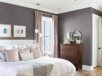 Charcoal Gray Walls in a Transitional Bedroom