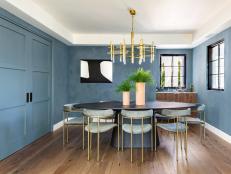 Dusty Blue Modern Dining Room