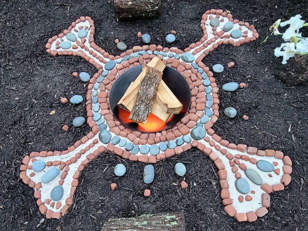 Mandala-Style Sunken Fire Pit