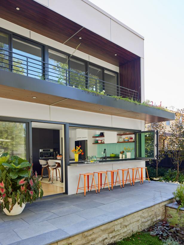 Midcentury Modern Kitchen That Opens to Backyard