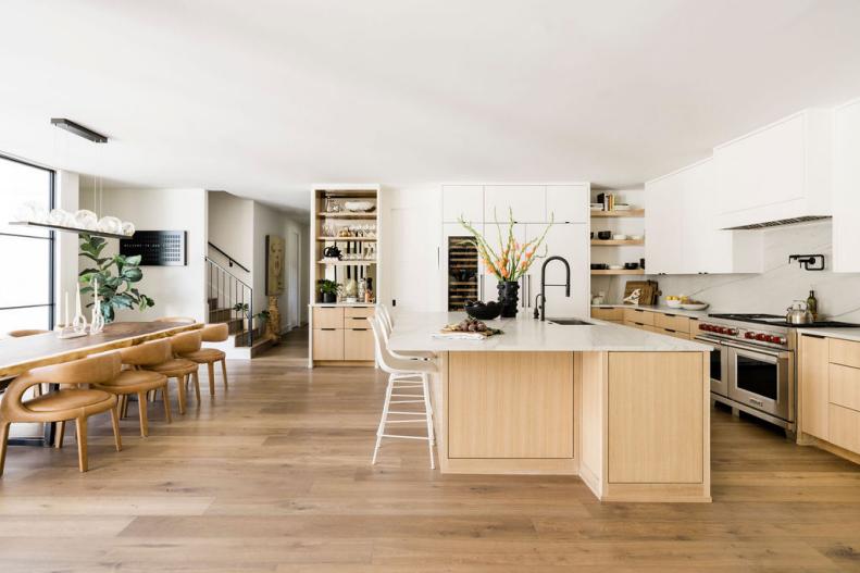 Massive Kitchen Island in Open Concept Home