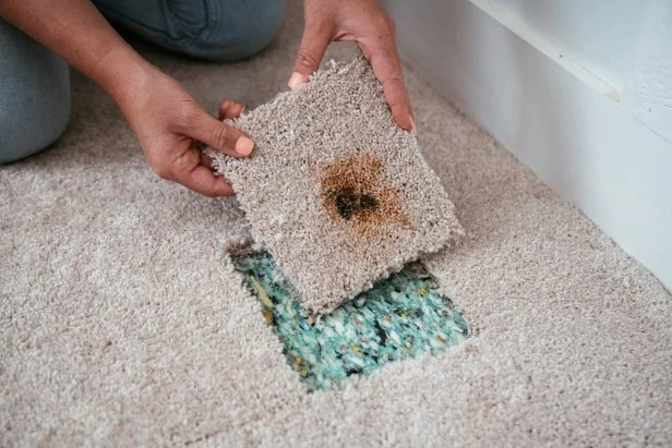 Learn how to repair and patch stained carpeting.