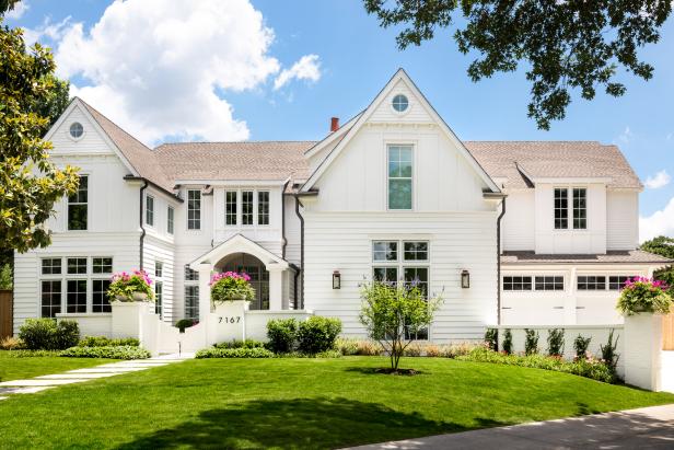 Traditional White Home With Oversized Garage 