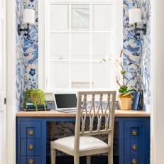 Blue Traditional Small Home Office