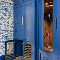 Blue Traditional Mudroom With Tennis Racket