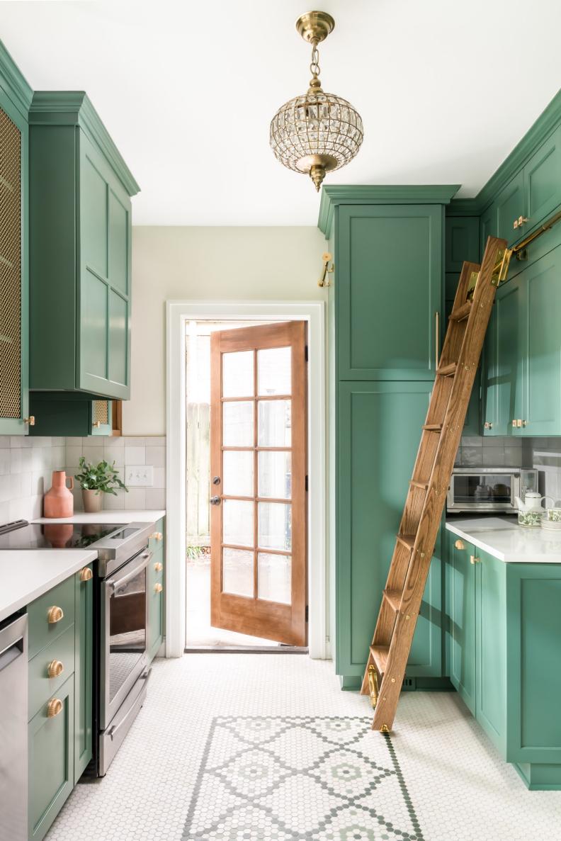 Atlanta Historic Green & White Kitchen