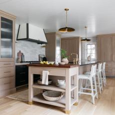 Gorgeous Kitchen With Large Island Made of White Oak 