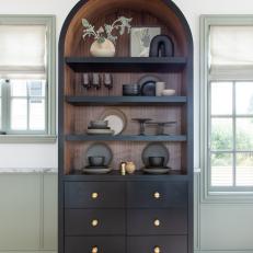 Black Hutch and Green Wainscoting