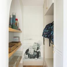 Transitional Mudroom With Photo Mural
