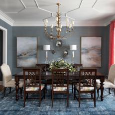 Gray and White Formal Dining Room