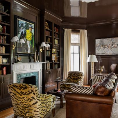 Rich Chocolate Brown Home Library