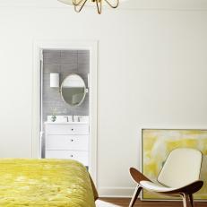 White Bedroom With Yellow Bedding