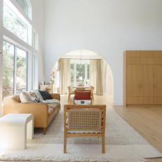 Contemporary Scandinavian Living Room and Foyer