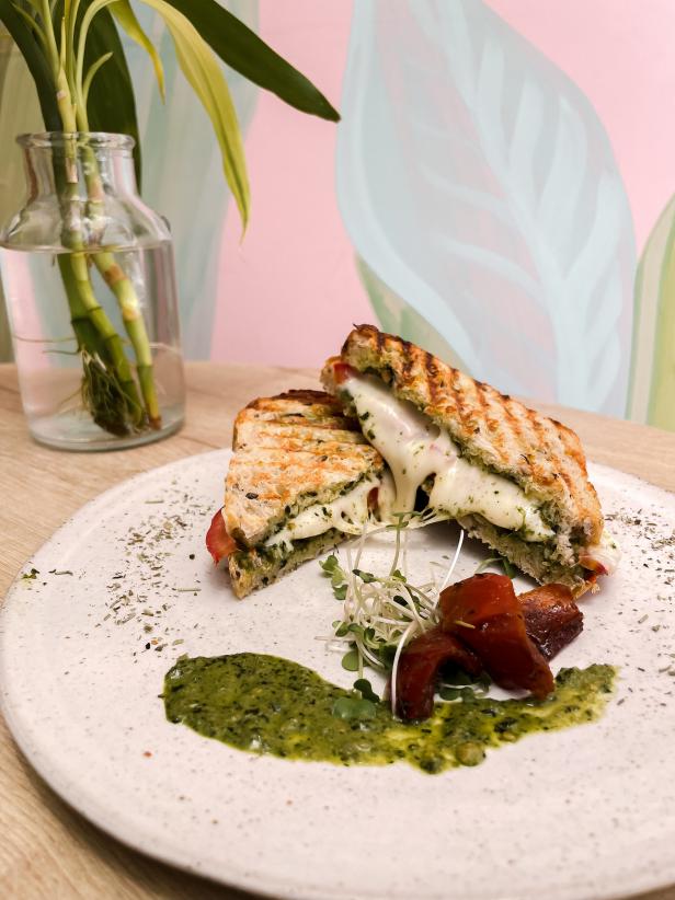 Vegan Caprese Sandwich With Pesto Vertical