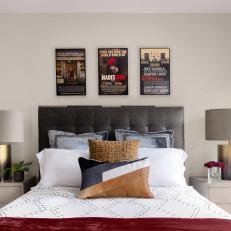 Neutral Contemporary Bedroom With Metallic Lamps