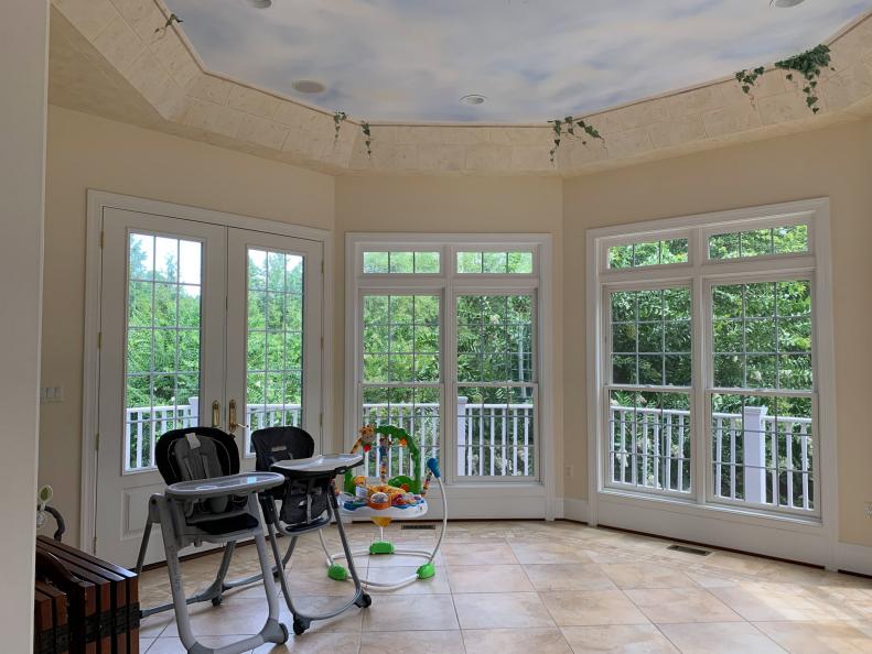 Painted Ceilings in Sunroom, Dated Look and Dated Windows