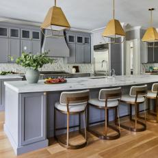 Contemporary Gray Eat-In Kitchen