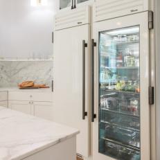 White Refrigerator With Glass Door