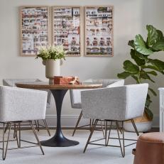 Neutral Dining Area With Black Tulip Table
