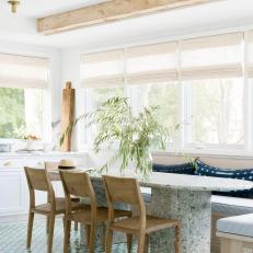 Bright Dining Nook Features a Terrazzo Table