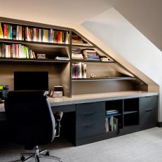 Home Office With Sloped Ceiling