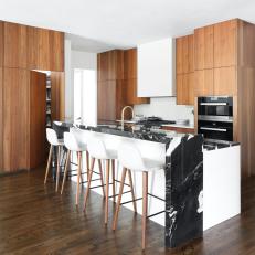 Modern Kitchen With Marble Edge Island