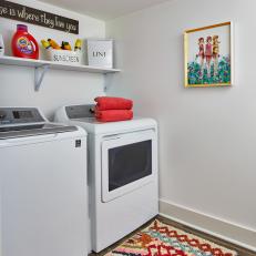 Multicolored Laundry Room With Red Towels