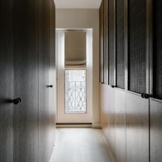 Wooden Storage Cabinets in Hallway