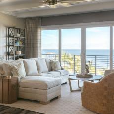 Contemporary Coastal Living Room With Views of Tampa Bay