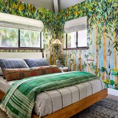 Jungle Wallpaper in Bungalow Bedroom