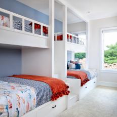 Coastal Bedroom With Bunk Beds