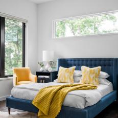 Blue and Yellow Modern Bedroom