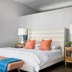 Modern Chic Bedroom With Pops of Coral