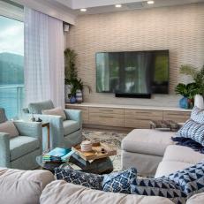 Coastal Living Room With Bay View