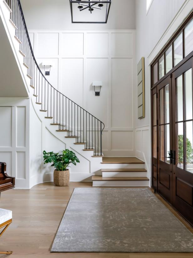 White Foyer With Staircase