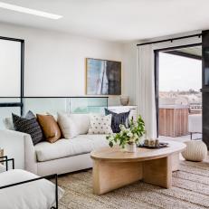 Transitional, Open Plan Living Room 