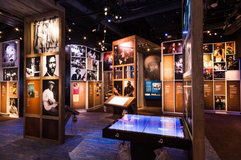 Exhibits inside the National Museum of African American Music in Nashville, Tennessee