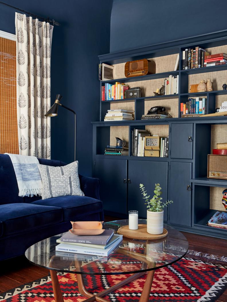 Navy Blue Painted Living Room
