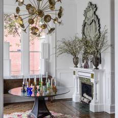 Eclectic Hall With Candlesticks