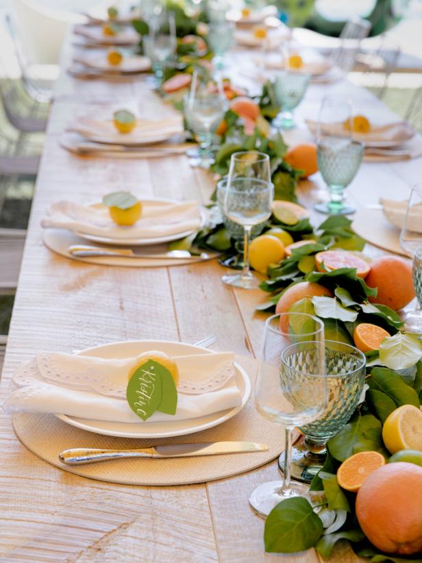 Summer Table Settings With Fresh Citrus