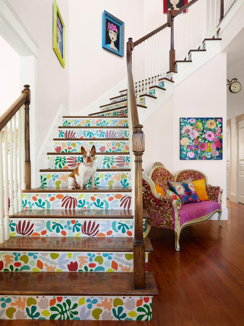 Colorful Staircase in a Quirky Texas Home