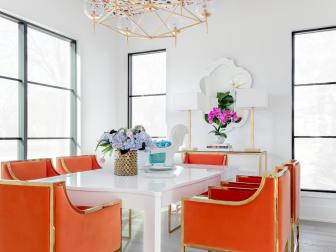 Dining Room With Orange Chairs