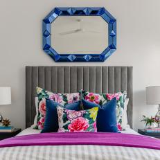 Multicolored Bedroom With Blue Mirror