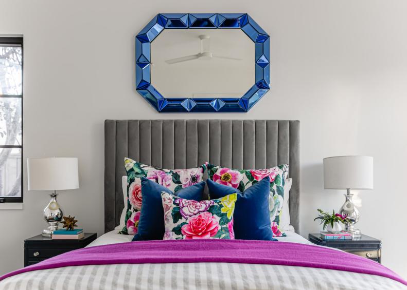 Bedroom With Blue Mirror