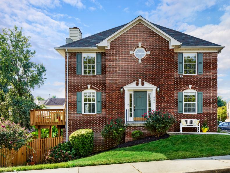 Brick House With Green Shutters